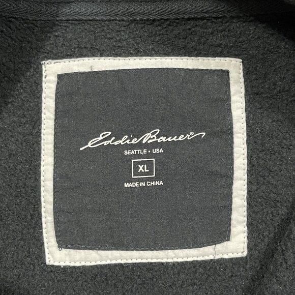 Eddie Bauer Quarter Zip Pullover Sweater Men Size XL Black Long Sleeves Soft - Picture 5 of 11